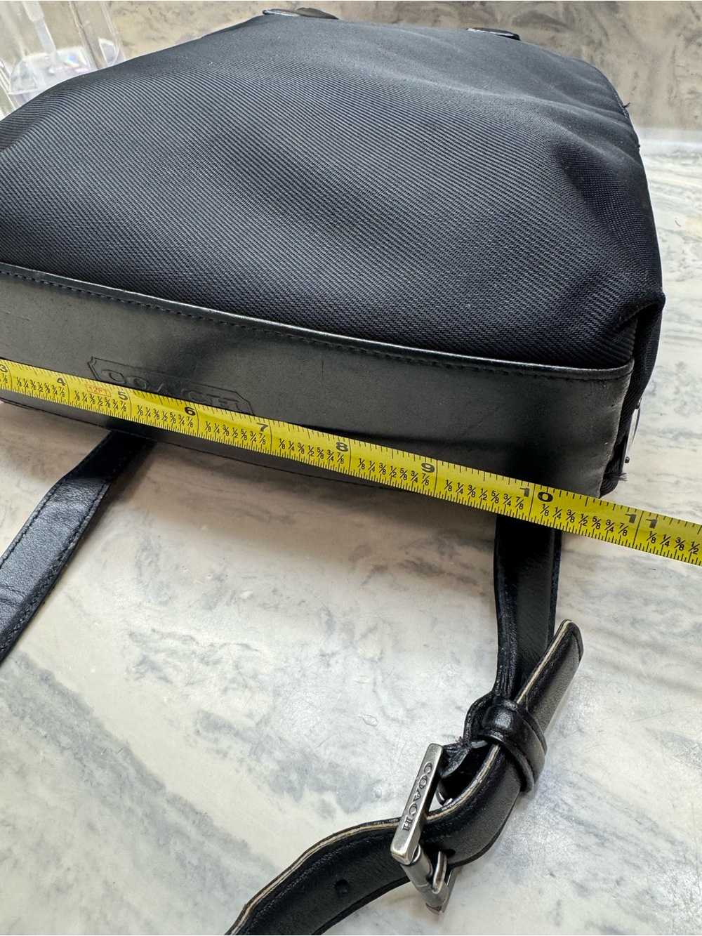Coach Mercer 7404 Black Nylon Leather Trim Backpack Purse One Strap Missing Read - Picture 8 of 16